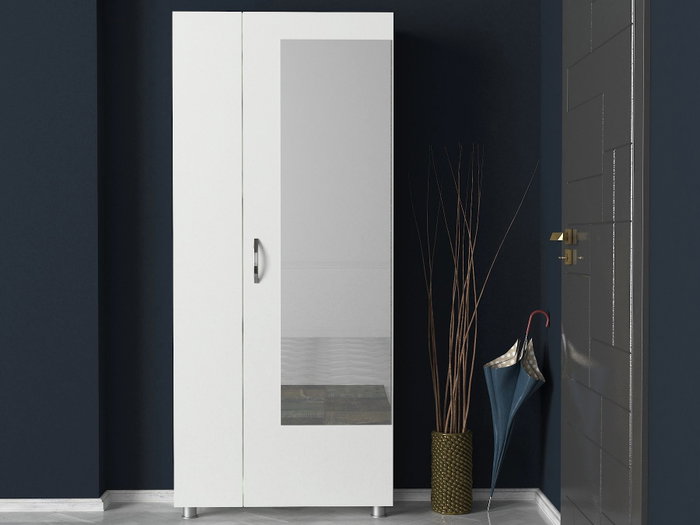 Hanah Home Recibidor Blanco Escandinavo 80cm x 185cm x 28.6cm