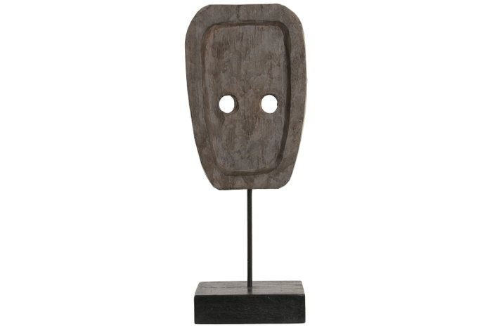 DKD Home Decor Figura Máscara Tribal en Hierro y Suar 67x32x7 cm