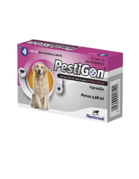 PESTIGON 268 mg Spot On para Perros 20-40 kg, 4 Pipetas PESTIGON 268 mg Spot On para Perros 20-40 kg, 4 Pipetas
