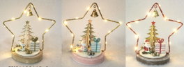 DKD Home Decor Figura MDF LED Estrella Surtido de 3 Colores