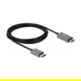 DeLOCK Cable Activo DisplayPort 1.4 a HDMI, 4K 60Hz HDR, 3m, Longitud 3 Metros, 18 Gbit/s, 3840x2160, Conectores DP y HDMI Macho, Negro/Gris