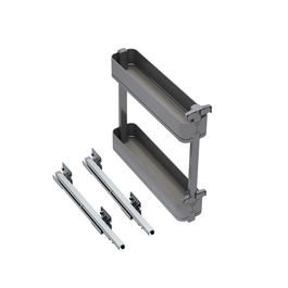 Emuca Botellero lateral extraíble Harmony con cierre suave, Módulo ancho 150mm alto 700mm, Acero y Madera, Gris antracita