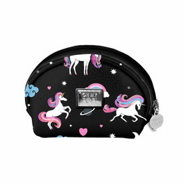 Oh My Pop Monedero Oval Unicorn Negro PVC 9x11.5x4.5cm