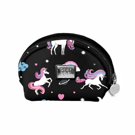 Oh My Pop Monedero Oval Unicorn Negro PVC 9x11.5x4.5cm
