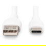 Digitus Cable USB 2.0 Tipo C a USB-A de Silicona Blanco 2m