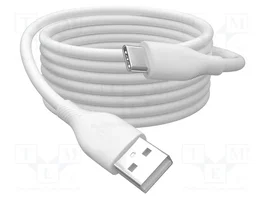 DIGITUS Cable USB 2.0 de Silicona USB A a USB C, 2m, Blanco
