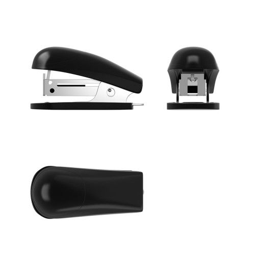 ERICH KRAUSE Grapadora Compact 24/6 Ref. 4552 Mini para 20 Hojas con Quita Grapas Incorporado - Color Negro