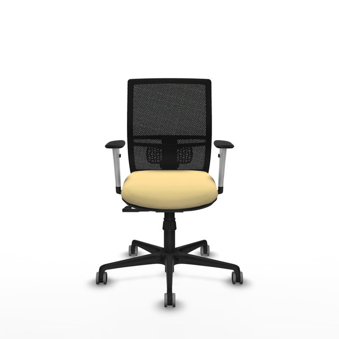 PIQUERAS Y CRESPO Silla de oficina Yunquera con mecanismo Sincro, Crema y Negro