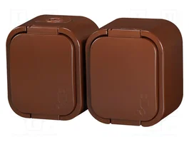 ABEX Tomacorriente de Alimentación AC 2P+PE 16A 250VAC Marrón