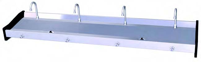 FRICOSMOS Lavamanos Mural Colectivo con 4 Grifos, Modelo 061440, 2000x450x190 mm