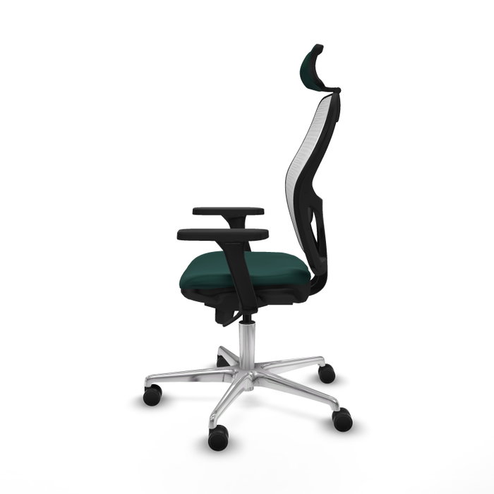 PIQUERAS Y CRESPO Silla de oficina Jorquera con mecanismo Sincro, Verde botella y Blanco