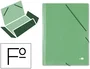 Liderpapel Carpeta de gomas con tres solapas color verde