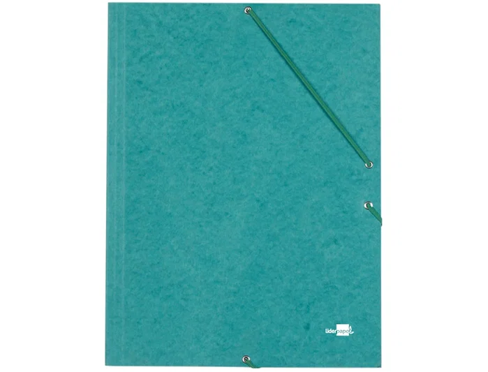 Liderpapel Carpeta de gomas con tres solapas color verde