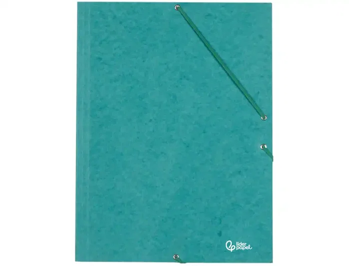 Liderpapel Carpeta de gomas con tres solapas color verde Liderpapel Carpeta de gomas con tres solapas color verde