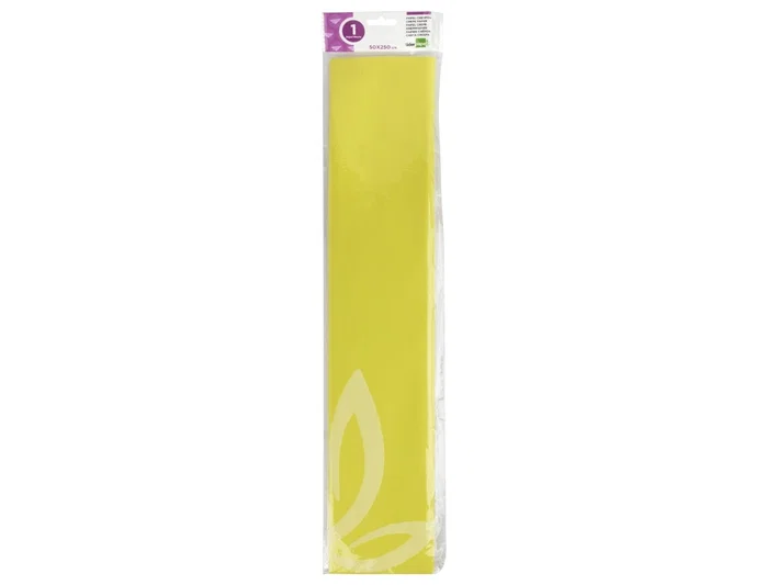 Liderpapel Papel Crespon Amarillo 50 cm x 2.5m 34g/m2