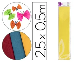 Liderpapel Papel Crespon Amarillo 50 cm x 2.5m 34g/m2