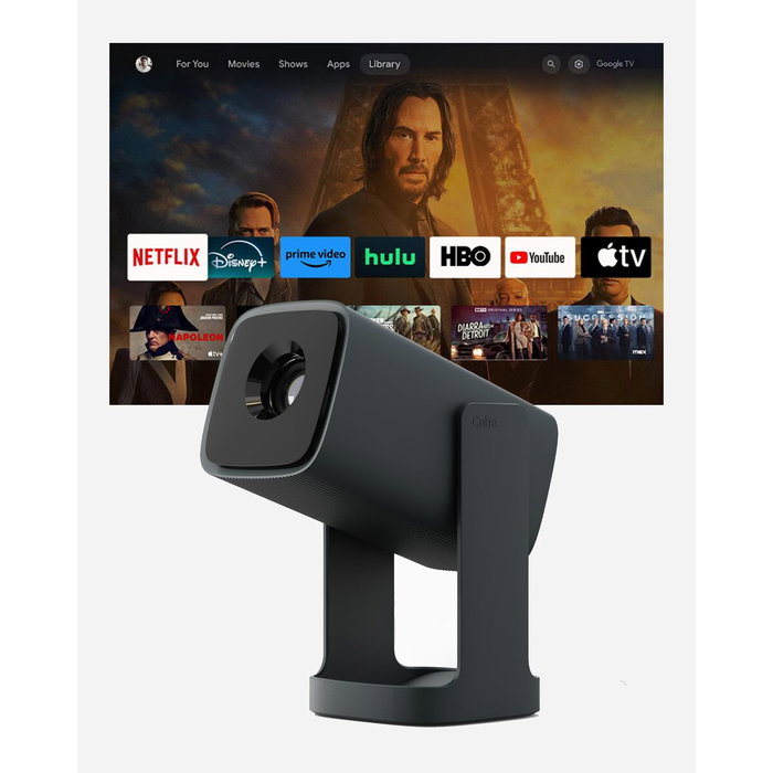 Wanbo Cube 1 Proyector Portátil HD, 350 Lúmenes, Android TV 11, Verde Oscuro
