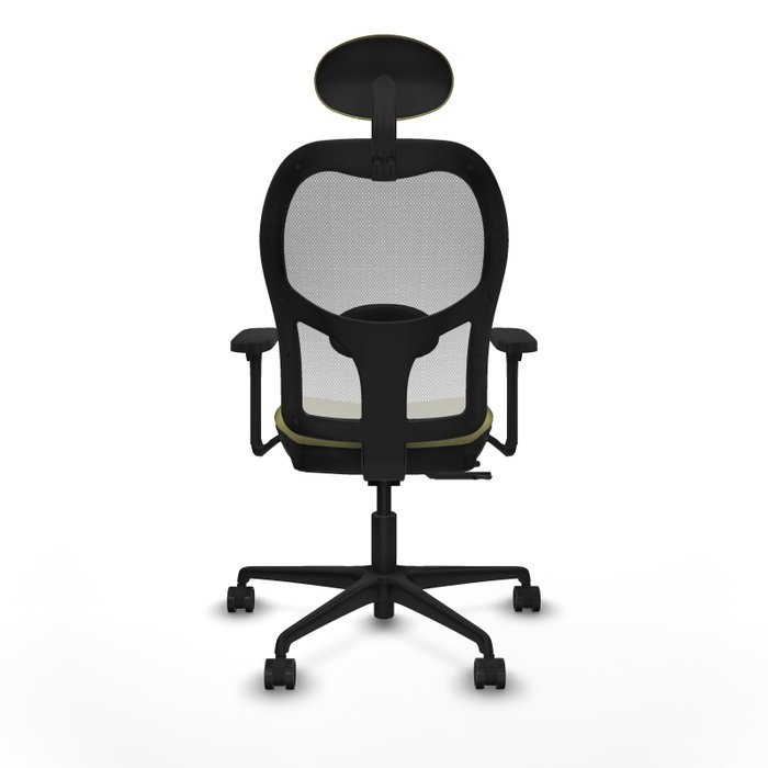 PIQUERAS Y CRESPO Silla de oficina Jorquera con mecanismo Sincro/Traslack Verde oliva y Blanco