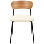 Home Deco Factory Silla Tapizado Rizo Colección Natural Patas Hierro Asiento Borreguito Medidas 46x48xh78.3cm