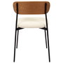 Home Deco Factory Silla Tapizado Rizo Colección Natural Patas Hierro Asiento Borreguito Medidas 46x48xh78.3cm