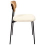 Home Deco Factory Silla Tapizado Rizo Colección Natural Patas Hierro Asiento Borreguito Medidas 46x48xh78.3cm