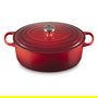 Le Creuset Signature Bratcer Kirschrot Oval 33 cm (2022510) - Brater de Hierro Fundido de 7.5L, Rojo, apto para horno