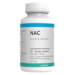 CODIVAL N-Acetil Cisteína (NAC) 580 mg 120 Cápsulas. Complemento alimenticio para vegetarianos y veganos.