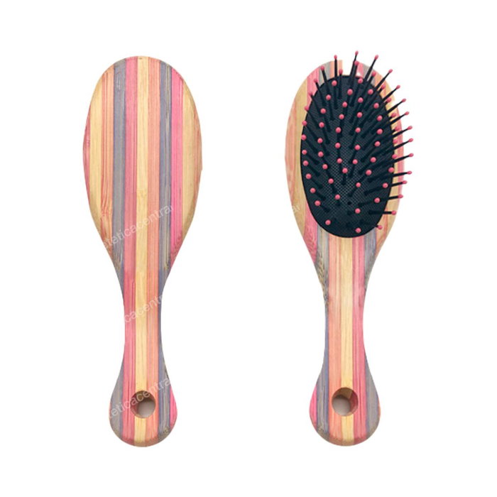 Bifull Cepillo Mini Striped Bamboo Ovalado con Púa de Plástico Bifull Cepillo Mini Striped Bamboo Ovalado con Púa de Plástico