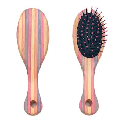Bifull Cepillo Mini Striped Bamboo Ovalado con Púa de Plástico