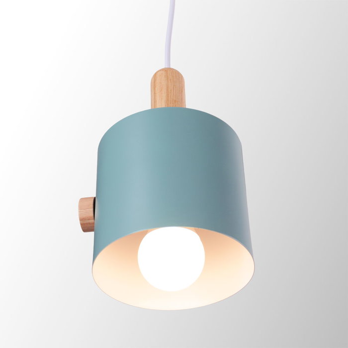 Lámpara Colgante Scarlet Madera/Acero 1xE27 Sin Bombilla Turquesa SKD-P1014-T Lámpara Colgante Scarlet Madera/Acero 1xE27 Sin Bombilla Turquesa SKD-P1014-T