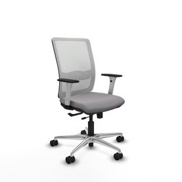 PIQUERAS Y CRESPO Silla de oficina Haches Gris y Blanco con mecanismo Sincro/Traslack