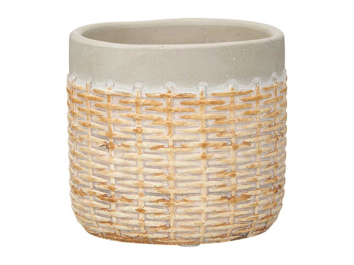 Maceta Cemento Efecto Ratan 10 cm Gris Ibergarden (Set de 24) Maceta Cemento Efecto Ratan 10 cm Gris Ibergarden (Set de 24)
