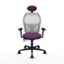 PIQUERAS Y CRESPO Silla de oficina Jorquera con mecanismo Sincro/Traslack, Morado y Blanco