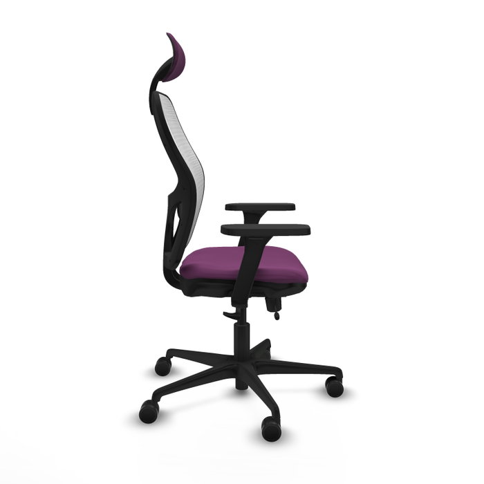 PIQUERAS Y CRESPO Silla de oficina Jorquera con mecanismo Sincro/Traslack, Morado y Blanco