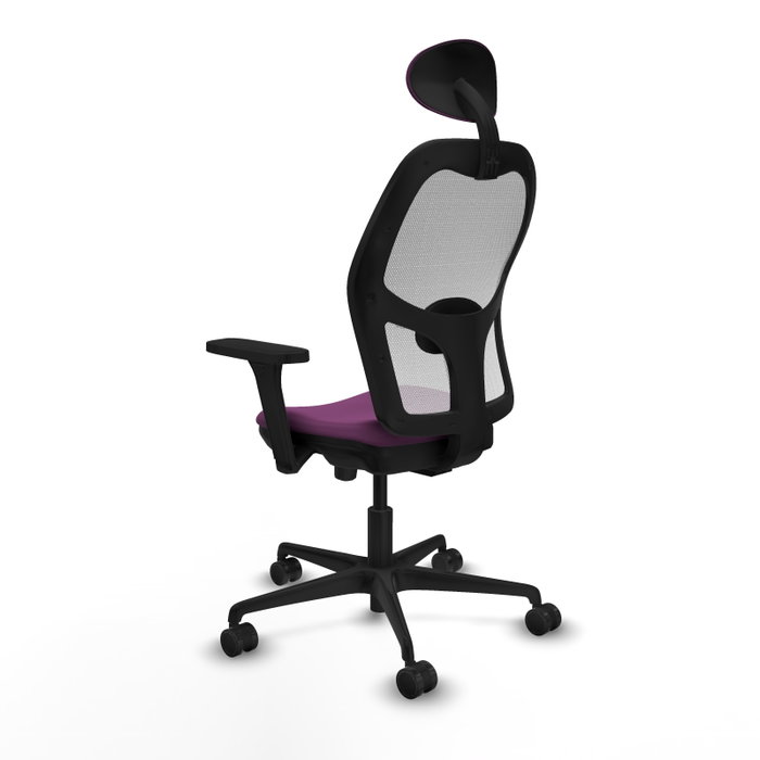 PIQUERAS Y CRESPO Silla de oficina Jorquera con mecanismo Sincro/Traslack, Morado y Blanco