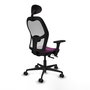 PIQUERAS Y CRESPO Silla de oficina Jorquera con mecanismo Sincro/Traslack, Morado y Blanco