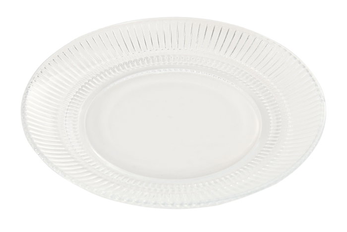 DKD Home Decor Plato de Cristal Transparente Rayado 20x20 cm DKD Home Decor Plato de Cristal Transparente Rayado 20x20 cm