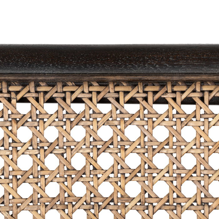 Sillón Negro Ratán/Madera Salón 84 X 58 X 74 cm