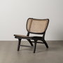Sillón Negro Ratán/Madera Salón 84 X 58 X 74 cm
