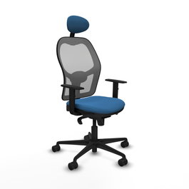 PIQUERAS Y CRESPO Silla de oficina Jorquera con mecanismo Sincro, azul claro y gris