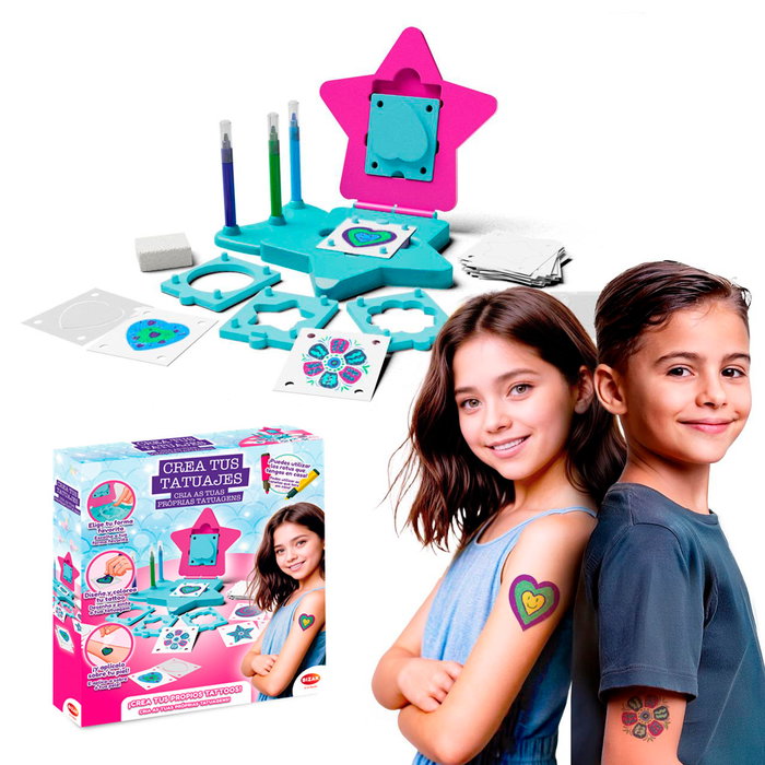 Bizak 35005069 Crea Tus Tatuajes Temporales, Máquina de Creación de Tatuajes con 20 Diseños y Plantillas, Edad +6 Años Bizak 35005069 Crea Tus Tatuajes Temporales, Máquina de Creación de Tatuajes con 20 Diseños y Plantillas, Edad +6 Años