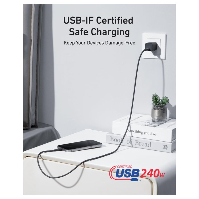 Anker A82E2 Cable USB C a USB C 0,9 m Negro 240W