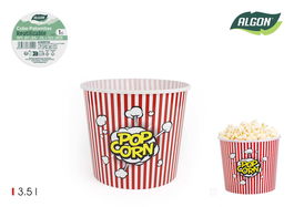 Algon Cubo Palomitas Plástico Redondo 3.5L 20 x 17 cm (24 Unidades)