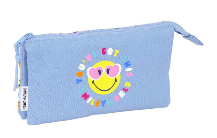 Portatodo Smiley Joyful Multicolor Azul claro 22 x 12 x 3 cm