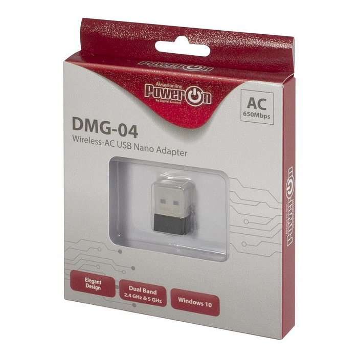Inter-Tech Adaptador Wi-Fi 5 USB Nano DMG-04 Stick 650Mbps
