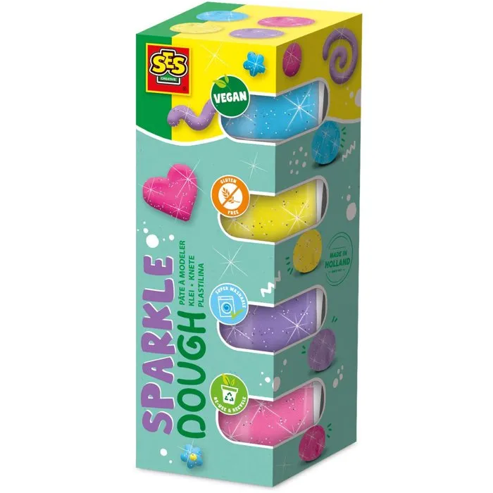 Ses Creative Plastilina Glittering 4x90gr SES1710479905585 Ses Creative Plastilina Glittering 4x90gr SES1710479905585