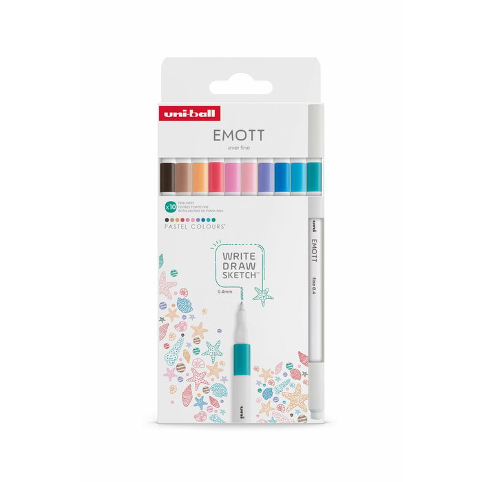 Uni-Ball EMOTT Rotuladores de Escritura y Dibujo Colores Pastel Estuche 10 UD Uni-Ball EMOTT Rotuladores de Escritura y Dibujo Colores Pastel Estuche 10 UD