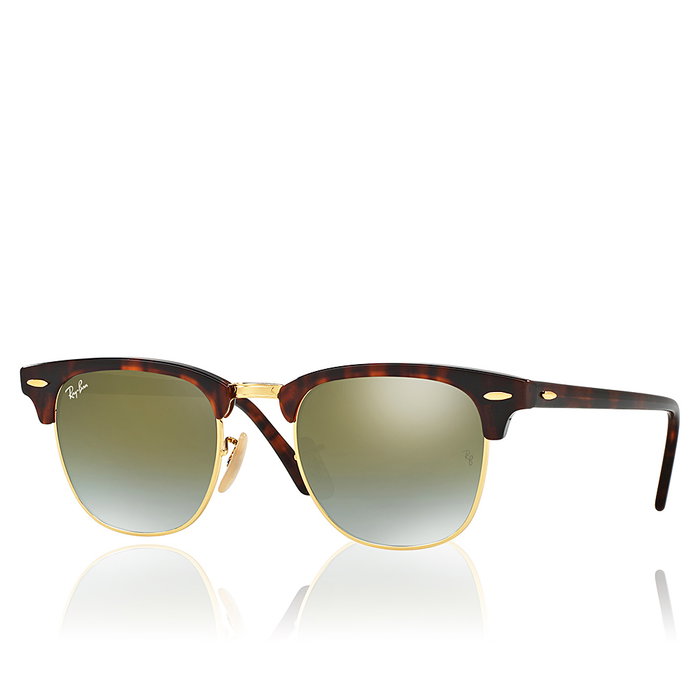 Rayban RB3016 990/9J 51 mm Gafas de Sol Clubmaster Havana con Lentes Verde Gradient Flash Filtro 3N