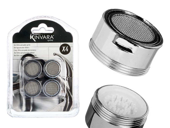 Kinvara Set 4 Filtros Aireador Grifo 9 x 13 x 2 cm (Pieza: 2.5 x 2 cm) Metal (Set de 36) Kinvara Set 4 Filtros Aireador Grifo 9 x 13 x 2 cm (Pieza: 2.5 x 2 cm) Metal (Set de 36)