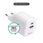eSTUFF INFINITE Cargador USB-C GaN 67W PD QC3.0 PPS - 98% Plástico Reciclado - Blanco - Enchufe UE